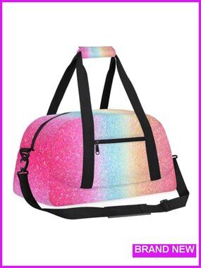 Waterproof Glitter Duffle Bag Sports Travel Weekender Carry On Gym Overnight